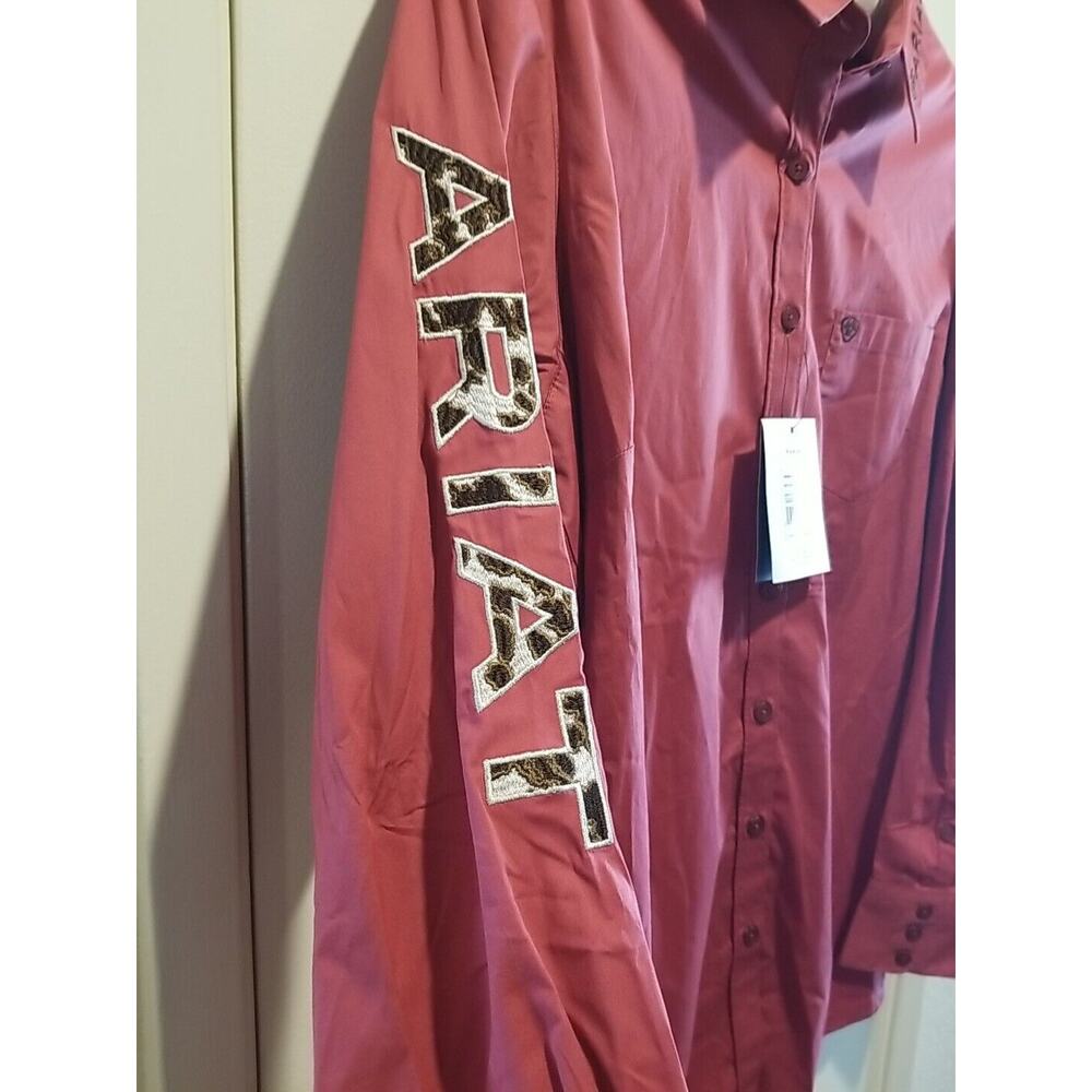 NWT Ariat Real Kirby Stretch Long Sleeve‎ Shirt Earth Red Brick Red Women's 1X - Picture 4 of 11